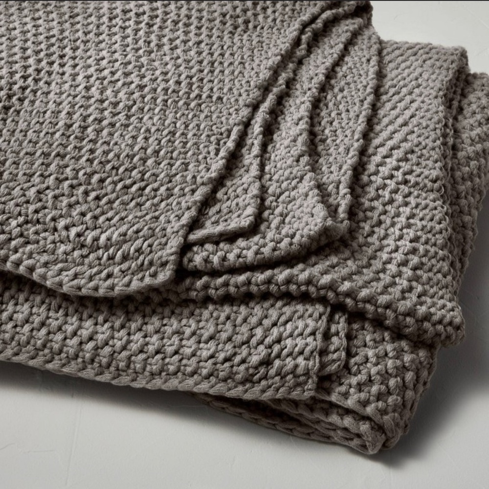Casaluna Chunky Knit Blanket - Dark Gray NWT Full/Queen - Picture 2 of 8